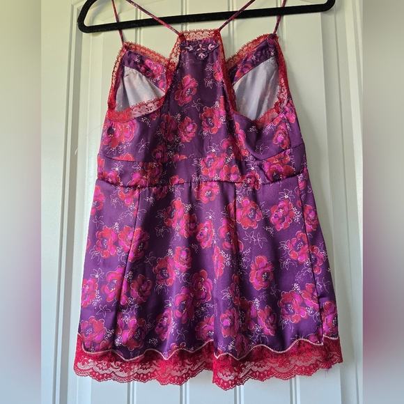 NWT Free People Intimately Free Floral Satin Lace Cami Eggplant XS Boho Romantic - Picture 13 of 16